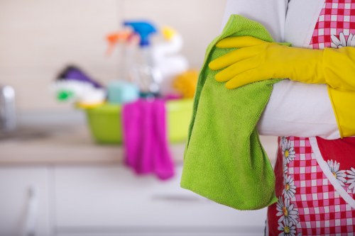 Professional carpet cleaner completing a careful final inspection